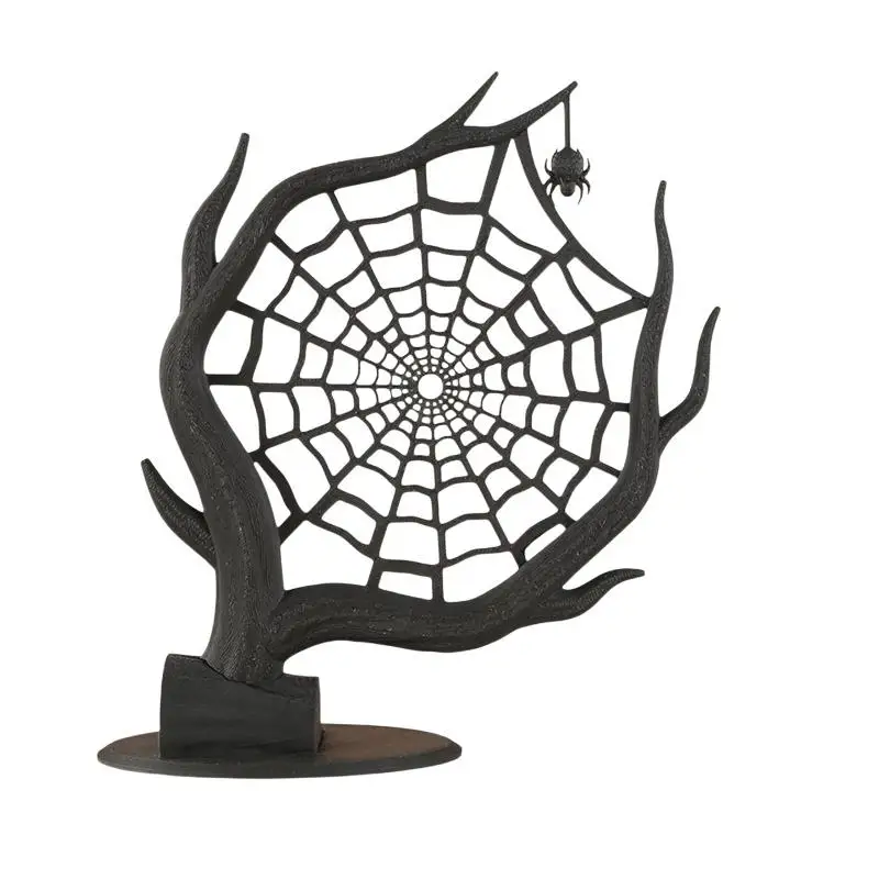 3D-gedruckte Spinnennetz-Dekoration, Halloween-Schmuckständer für Ohrringe, Ringe, Armbänder, Aufbewahrungs- und Präsentationsständer, Halloween-Party-Geschenk – Detail 7