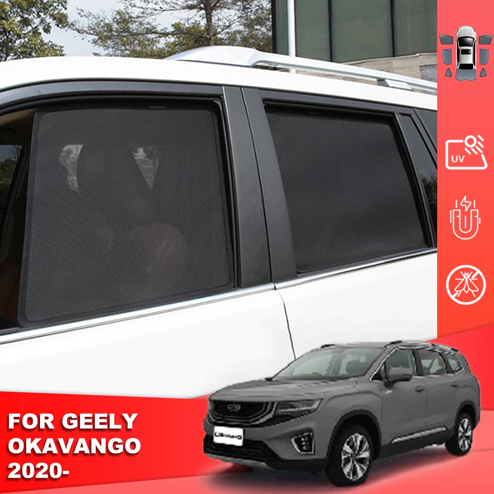 

For Geely Okavango 2020 2021 2022 2023 2024 Magnetic Car Sunshade Front Windshield Curtain Rear Side Baby Window Sun Shade Visor