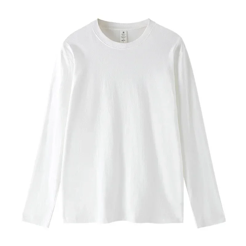 MRMT 2025 العلامة التجارية الجديدة رجل تي شيرت بتمشيط القطن فضفاض المد الجولة الرقبة طويلة الأكمام الرجال تي شيرت نقي قاع تي شيرت #4