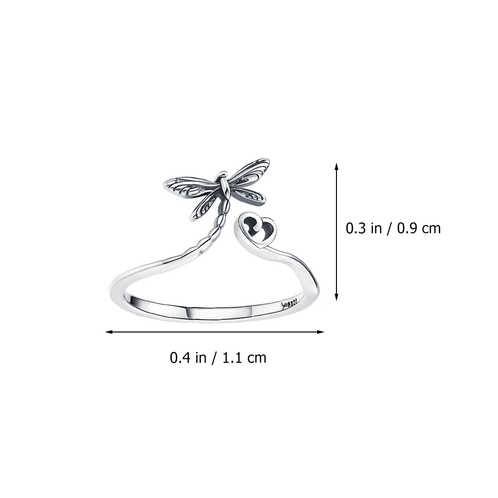 Sterling Silver Dragonfly Ring Girl Finger Rings Insect S925 Jewelry Miss Jewlery