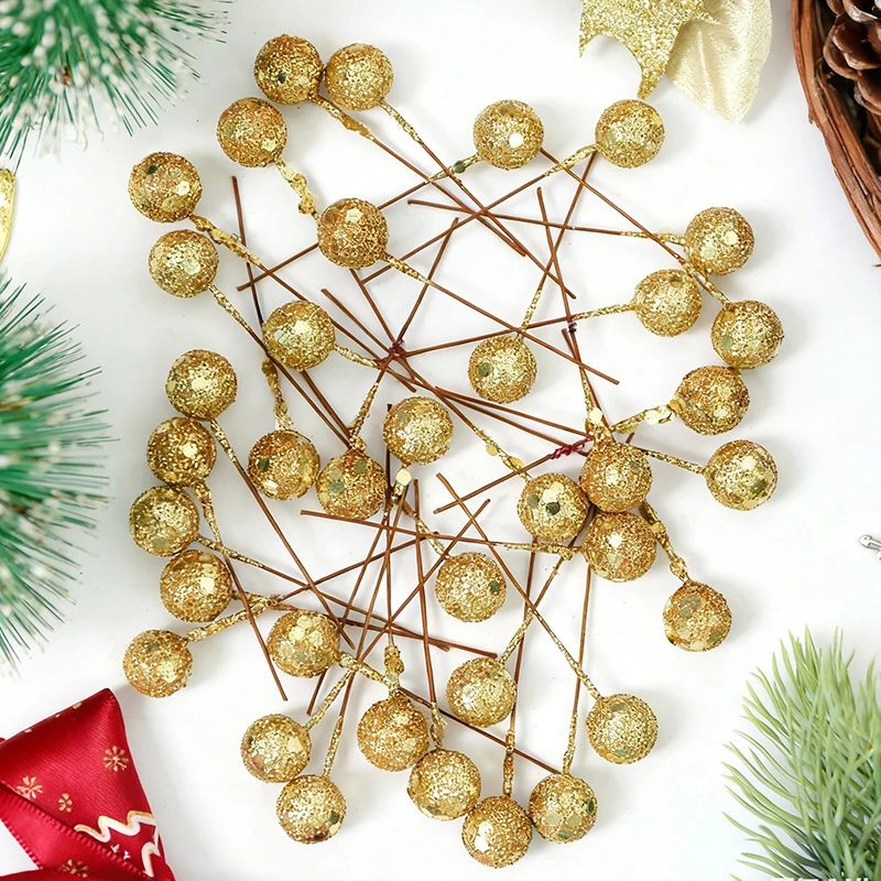 50/100/200 Stück Künstliche Beeren Weihnachtsdekoration Christbaumschmuck für Heimdekoration Noel Navidad Neujahr 2026 Ornament – Detail 10