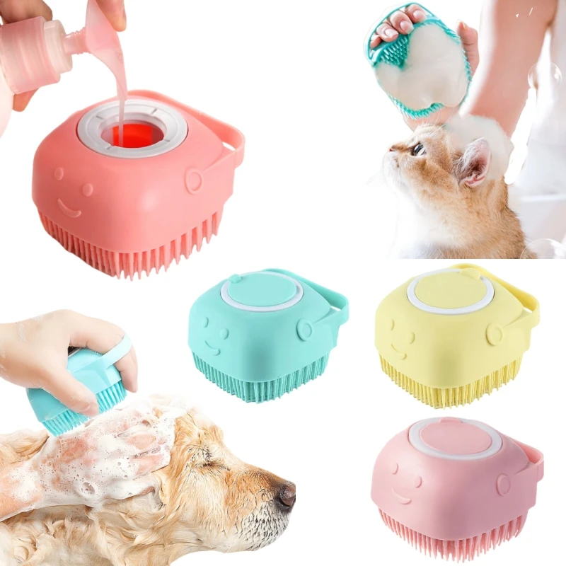 Pet Bathing Brush Soft Silicone Massager Shower Dog Bubble Maker Gel Brush Clean Tools Comb Cat Dog Cleaning Grooming Supplies