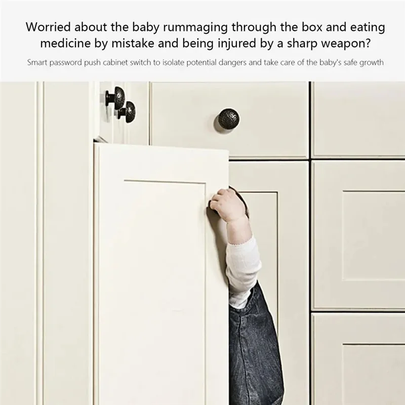 Keyless Cabinet Lock Combination Lock Code-Enabled Smart Cabinet Lock Sensitive Touch Safe Household Cabinet Password-B51B