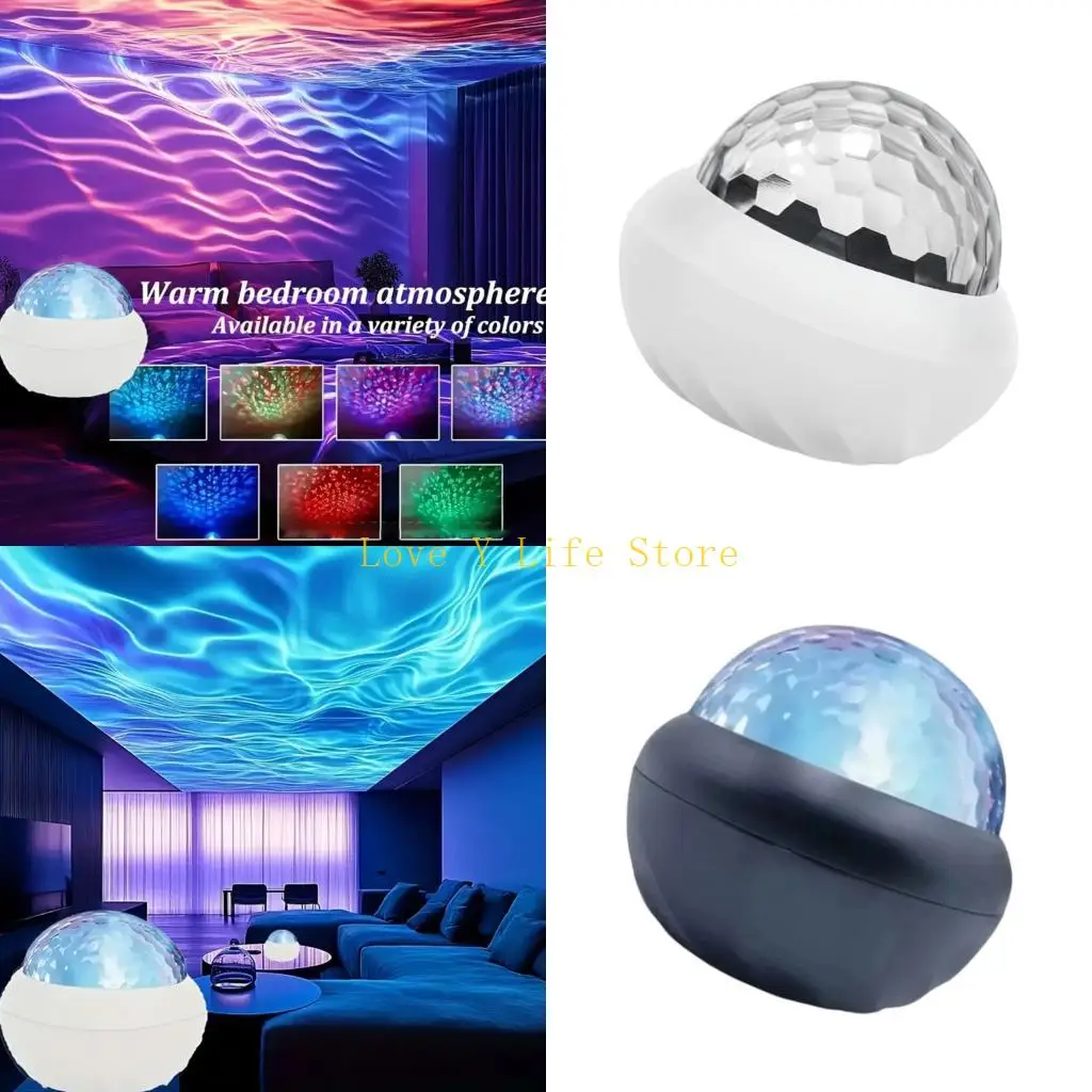 

L74C Remote Controlled USB Desk Lamp Dynamic Water Ripples LED Projector for Bedroom