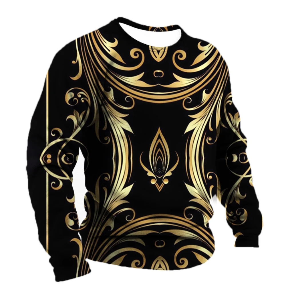 2024 Luxury Social Shirts Men\'s Cotton T-shirt Tees Baroque Graphics Fashion 3d T-Shirt Street Sweatshirt O-neck Casual Clothes