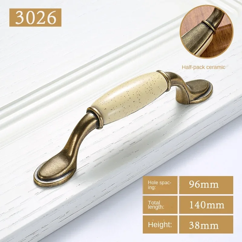 1PC Antique Bronze Kitchen Cabinet Wardrobe Door Cupboard Handles Furniture Pull Hardware Ceramic Drawers Knobs