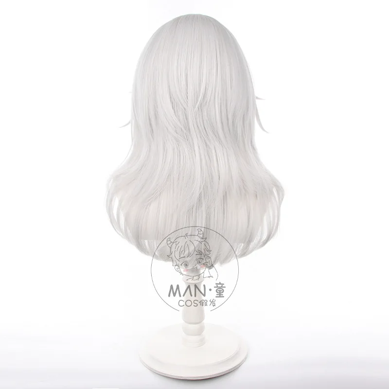 شعر مستعار جينشين إمباكت سينو التنكري سوميرو ذو شعر طويل فضي وأبيض هدية الهالوين #4