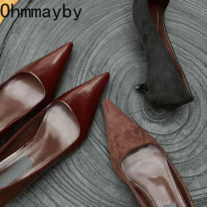 Designer Vintage Low Heel Office Lady Slip On Shoes Fashion Shallow Pointed Toe Shoes Dancing Party Prom Ladies Pumps Shoes