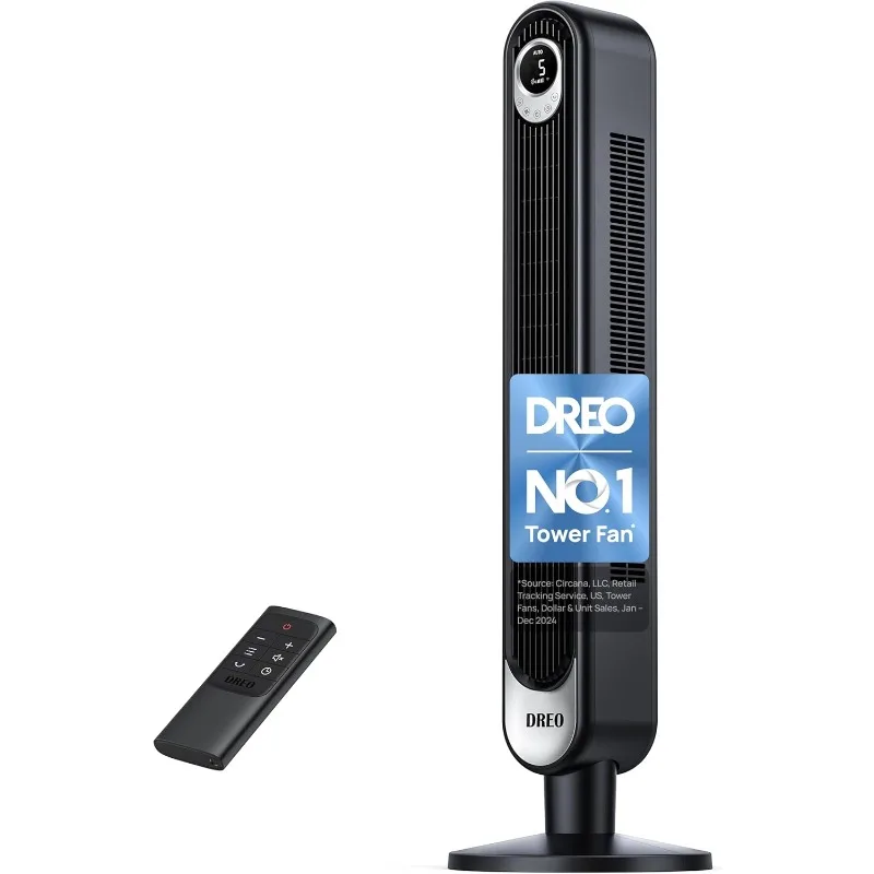 

Dreo Tower Fan for Bedroom, 90° Oscillating Standing Fan, 30ft far, 28dB Quiet for Sleep, 6 Speeds, 4 Modes, 12H Timer, 42 Inch