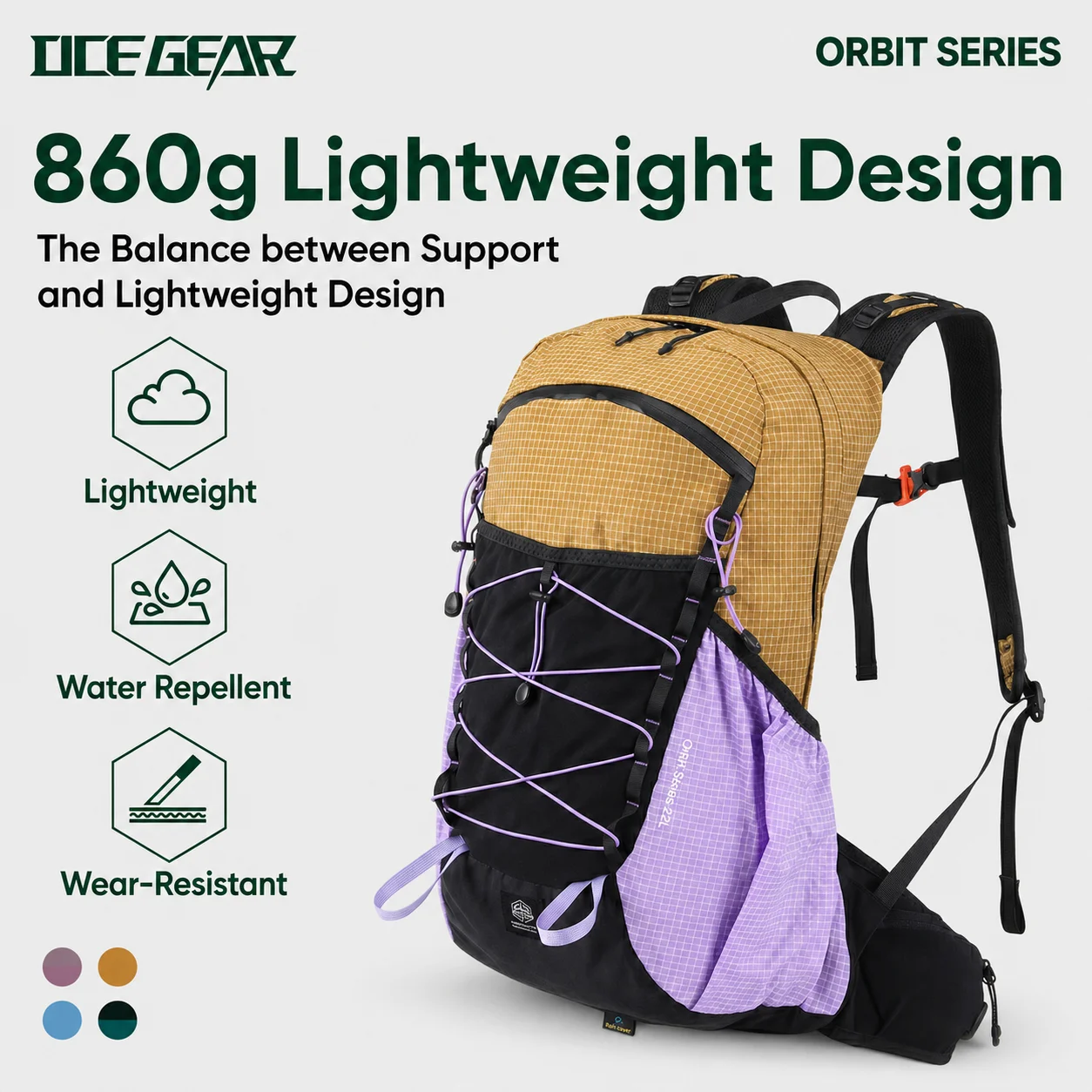 

22L Lightweight Hiking Backpack Aluminum Frame Suspended Back System Breathable Trekking Daypack Men Women Waterproof Outdoor