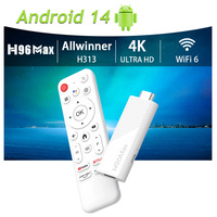 H96 MAX Android TV Stick Allwinner H313 With 2.4G Wifi 5G Wifi6 Dual Brand 8GB 16GB 4K 3D HDR Goole Voice Remote DC 5V 2A