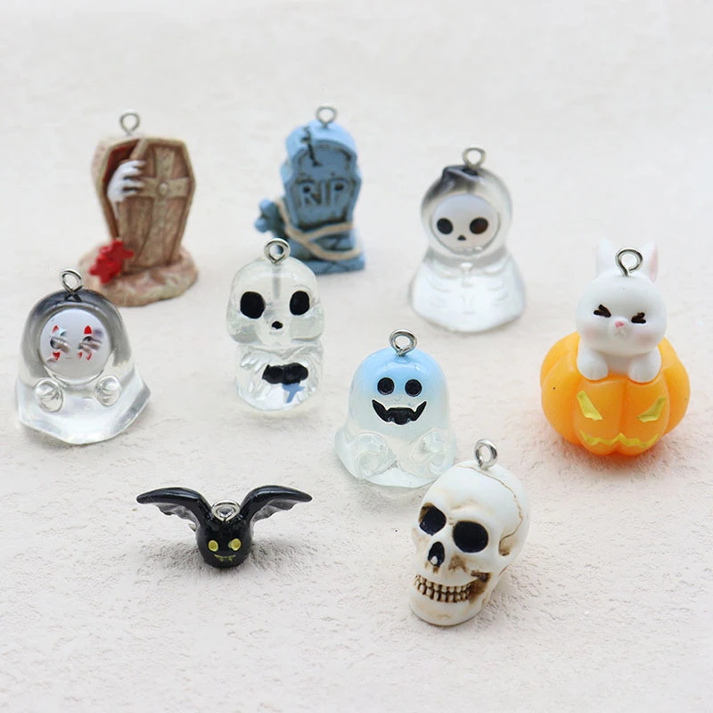 5Pcs 3D Halloween bat Charms Resin Pendant For Jewelry Making Diy Bracelet Necklace Earrings Handmade Accessories Supplies