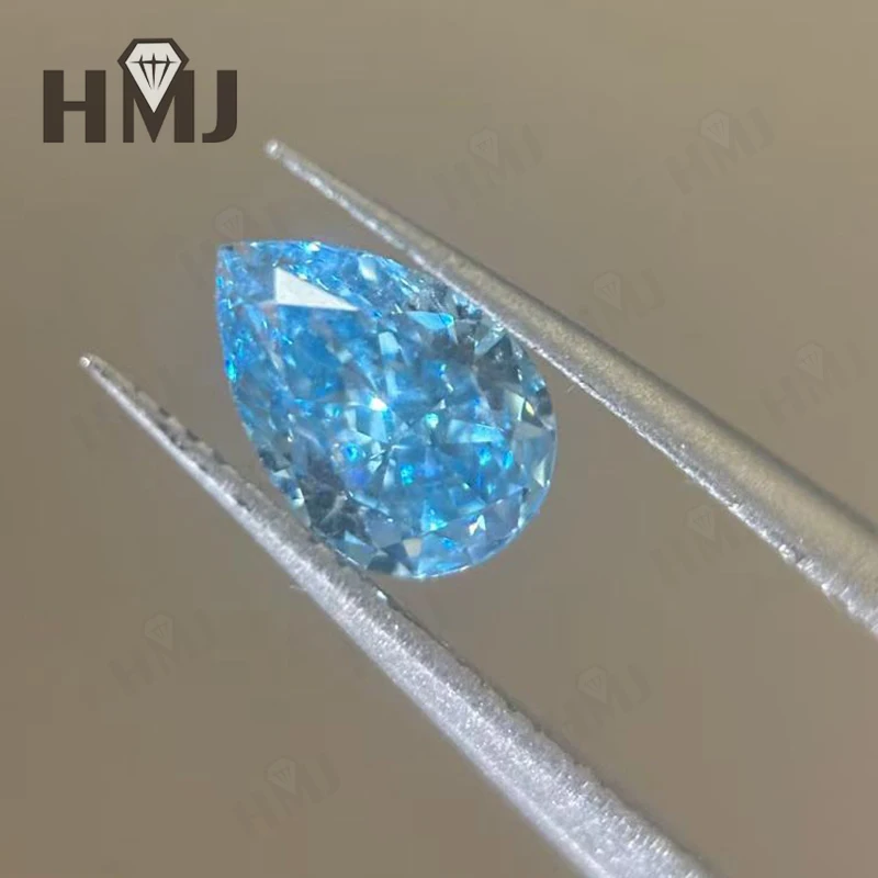 

Lab Grown Diamonds Fancy Vivid Blue Color With IGI certificate Pear Shape CVD Laboratory Diamond Wholesales Customize Jewelry
