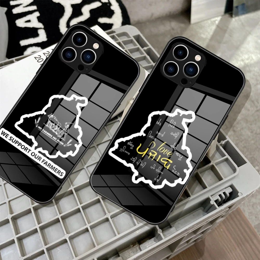 

Punjab Map Phone Case Tempered Glass For IPhone 15 14 11 12 Pro 8 7 14 15 Plus 13 14 Pro MAX XR Covers