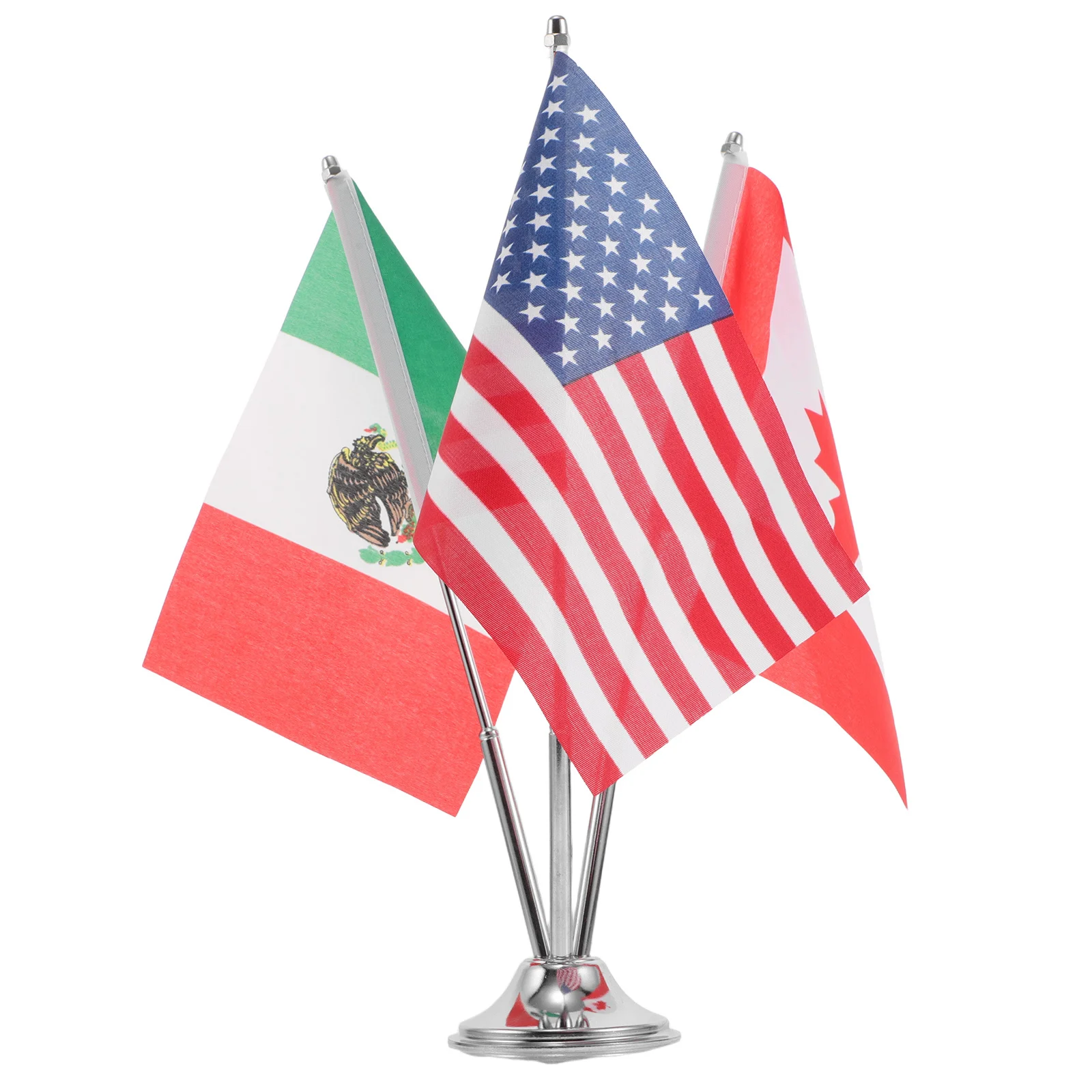 

1 Set Metal Base Table Flags Mexico Mini Desk Flags For Office Home Decor Conference Room Celebration -