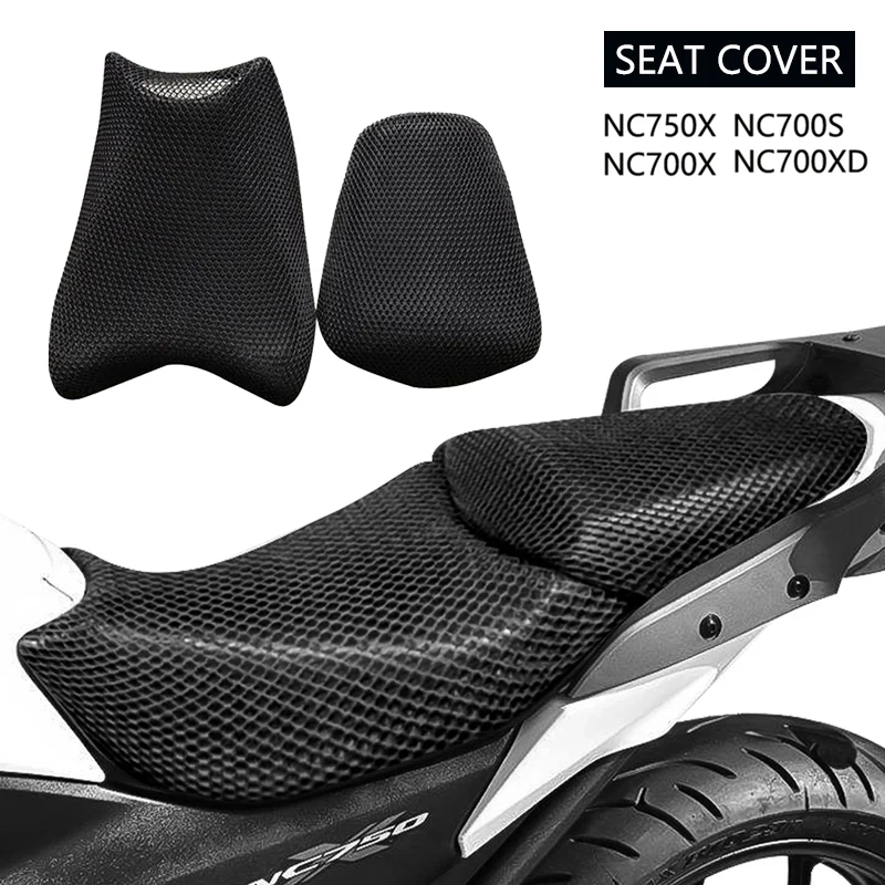 Motorcycle 3D Honeycomb Mesh Seat Cover Breathable Sunscreen Heat Insulation Cushion For Honda NC750X NC700X NC700S NC700XD