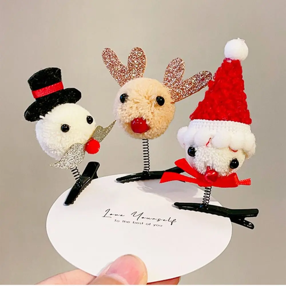 عيد ميلاد سعيد ديكور عيد الميلاد دبوس الشعر الترتر Bowknot الأطفال الغزلان قرن الوعل مشبك شعر مشبك أحمر الكورية إكسسوارات الشعر