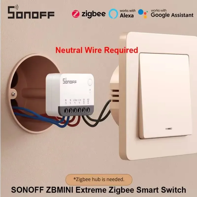 

SONOFF ZBMINIR2 Extreme Zigbee Smart Switch, съемное реле, внешний переключатель, дистанционное управление через EWeLink, поддержка шлюза ZBBridge-U