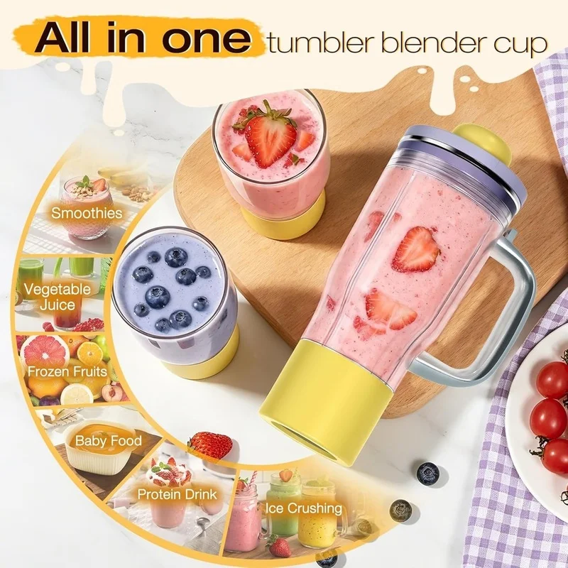 A65T Replacement 26oz Cup for Ninja BlendBOSS DB301 DB351 Blender Travel Tumbler with Lid Purple
