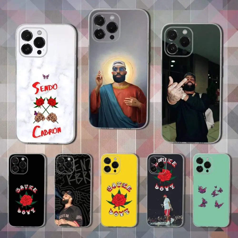 

S-Sauce Boyz Singer E-Eladio Phone Case For iPhone 16,15,14,13,12,11 Pro,Max,Plus,X,XS,XR,SE,Mini Transparent Soft Cover