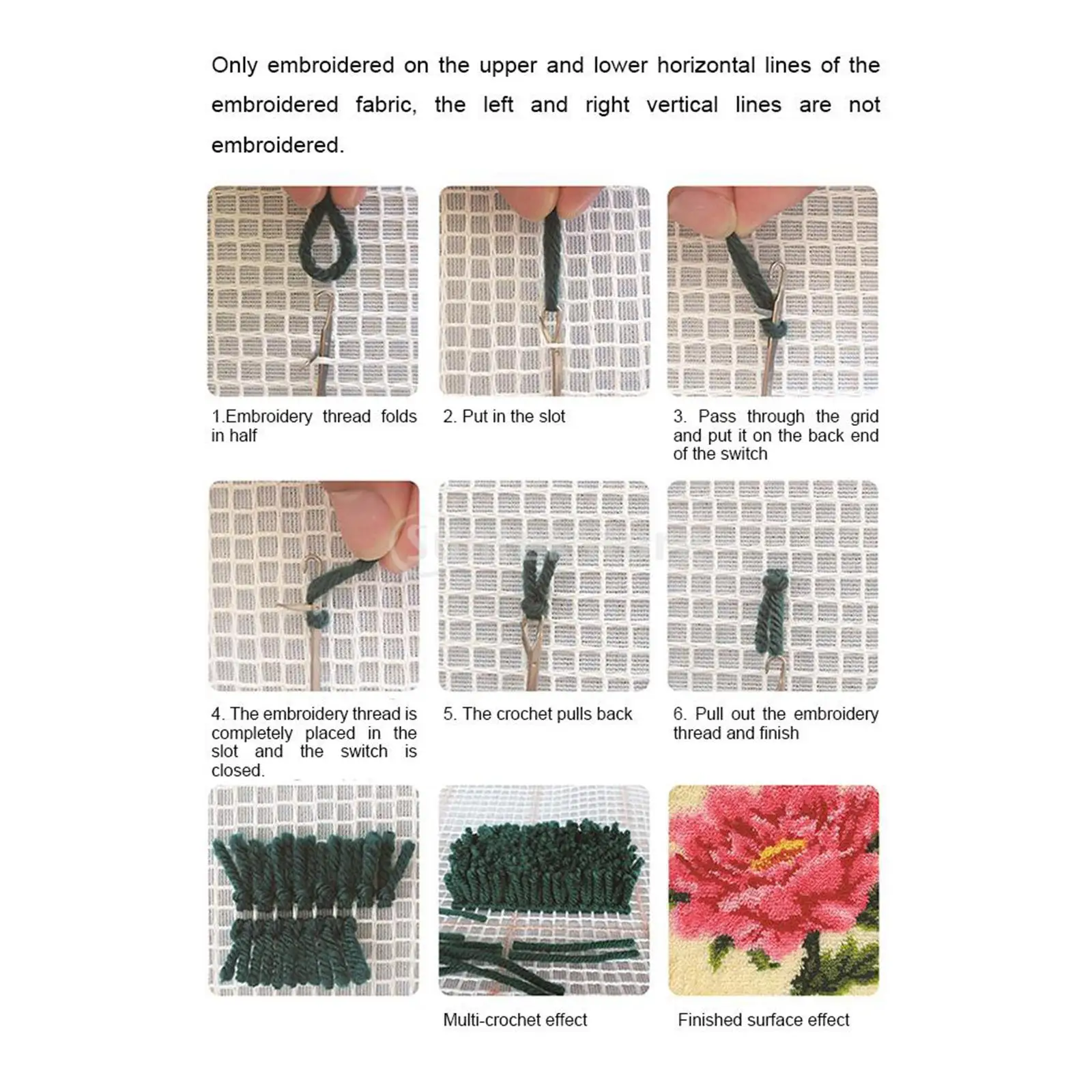 

DIY Latch Hook Kit Cushion Cover Craft for Embroidery Carpet