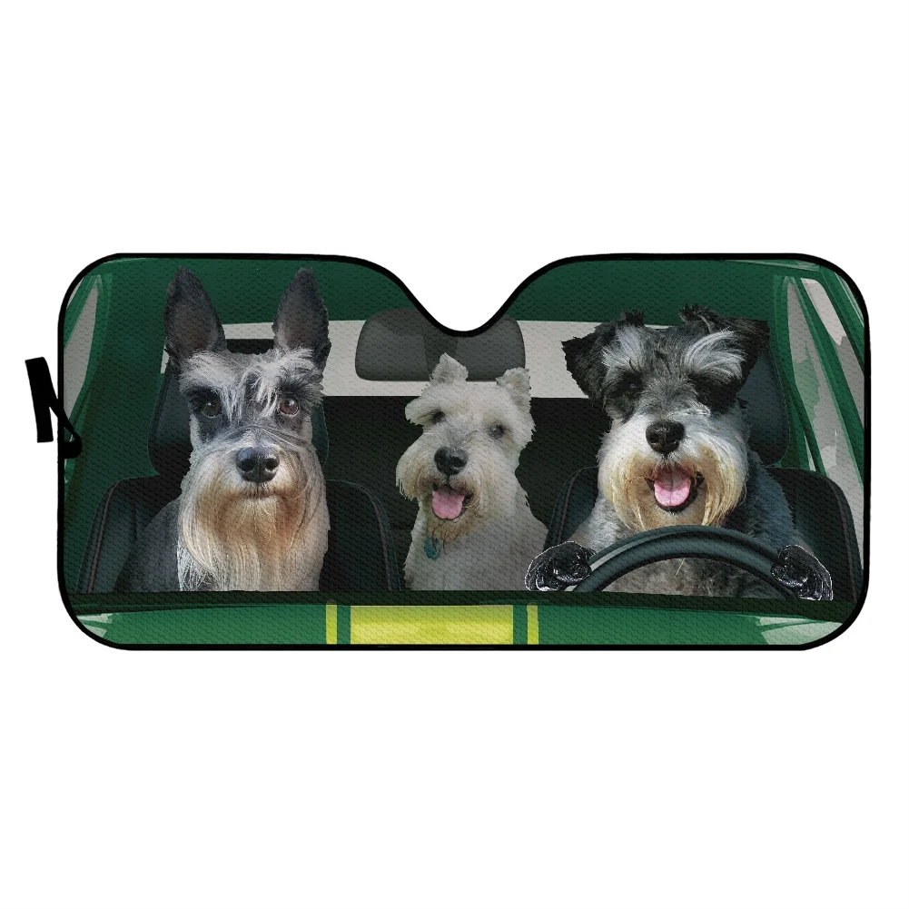 Auto Interior Funny Dog Design Car Visor High Quality Schnauzer Dog Driving 3D Summer UV Protection Front Windshield Sun Shade