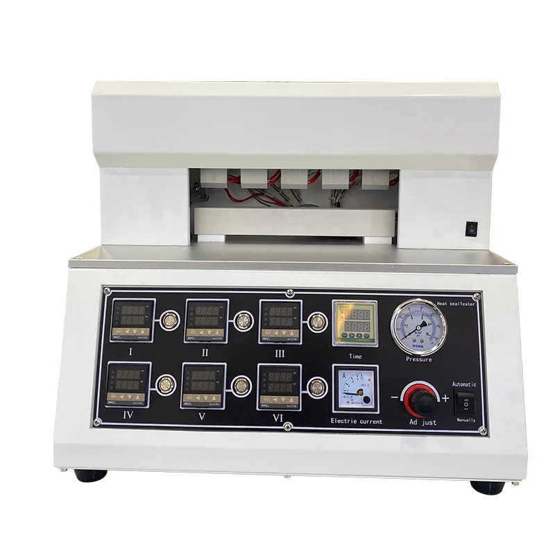 

Plastic film packaging bag heat sealing testing device pneumatic double-sided heating packaging sealing testing machine