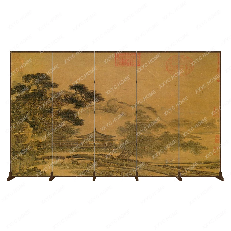 

Ancient Chinese Style Subareas Screens Door Hallway and Living Room Decorations Removable Folding Accordion Partition
