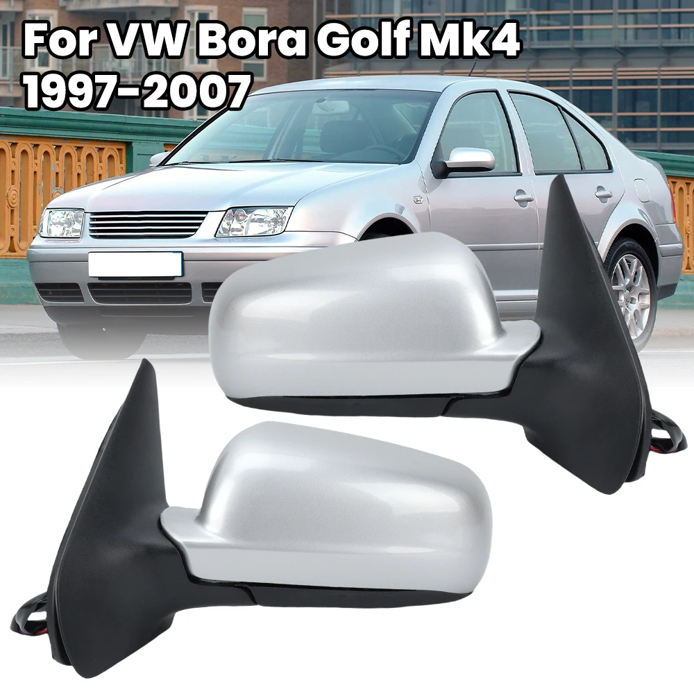 

Rearview Mirror Assembly For Volkswagen Golf MK4 1997-2007 Silver Gray Blue Lens Heated Car Accessories