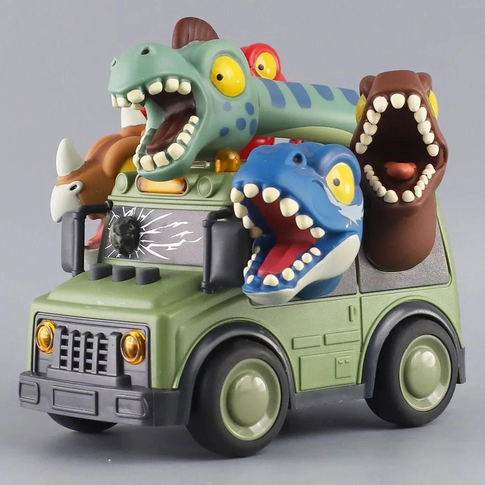 New Dinosaur School Bus Toy Car with Lights & Sounds - Animal Inertia Powered Vehicle, Ocean Monster Bus, Kids' Play Vehicle