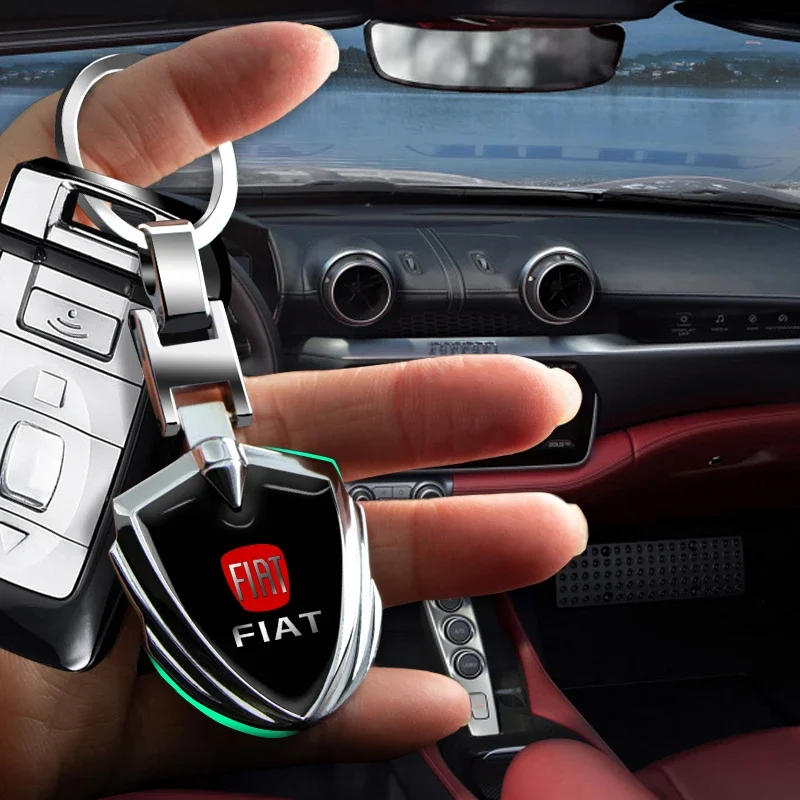 Car Logo Stying 3D Metal Key Rings Shield Shaped Keychain For Fiat Land Rover Toyota Renault Hyundai Volkswagen Suzuki Kia Seat