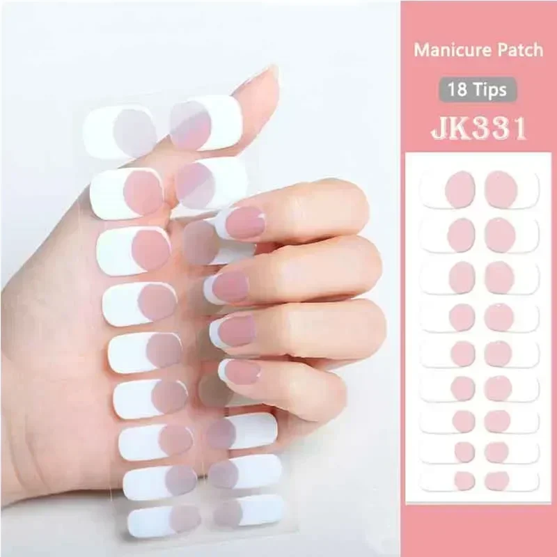 24Tips/Sheet Multicolor Decals Gel Nagelstickers Voor UV-Lamp Semi-Uitgeharde Gel Nagels Strips Hoge Kwaliteit Gebruik 100% Gel Nagel Patch