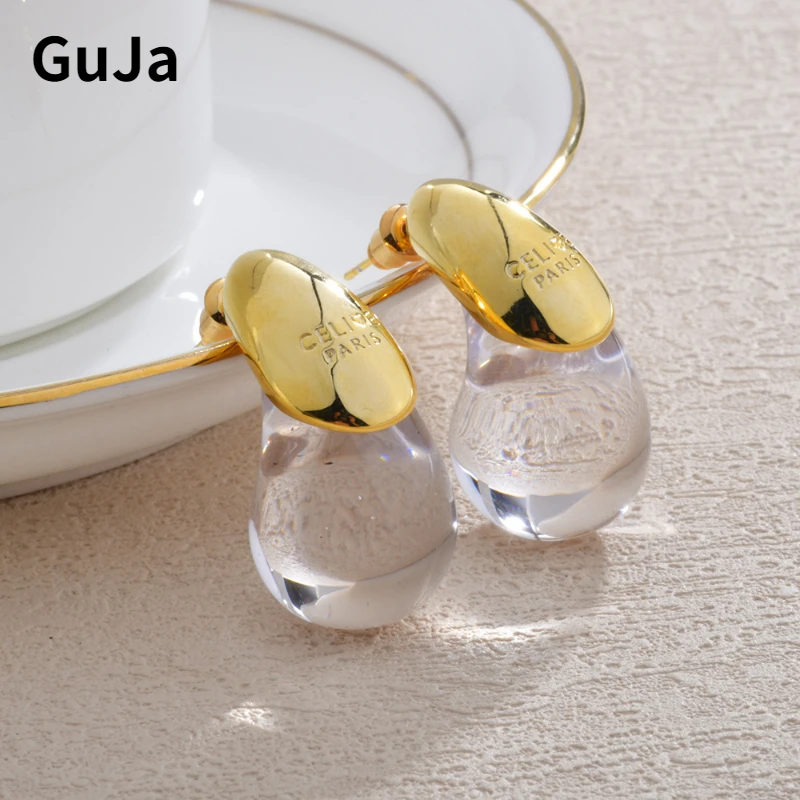 

Modern Jewelry European and American Design Transparent Teardrop Earrings For Women Female Gifts Cool Trend Accessories