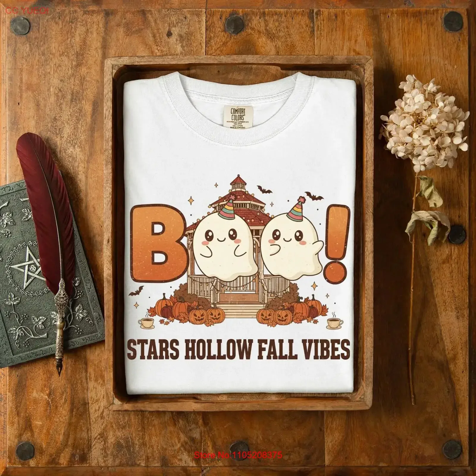 نجوم الجوف الخريف المشاعر تي شيرت لطيف شبح اليقطين دافئ الخريف هالوين توب بو حفلة القهوة خمر غسلها تنوعا #1