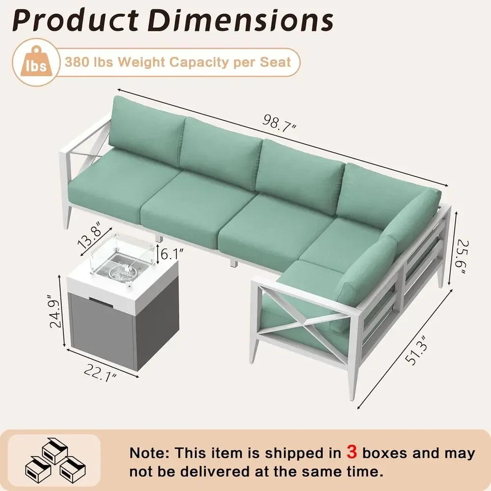 

Special Offer7-Piece Patio Furniture Set With Fire Pit Table, Oversized Outdoor Sectional Sofa, All-Weather Cushion Set For Deck