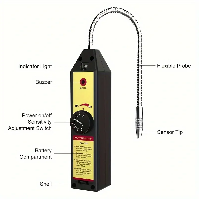WJL-6000 Halogen Leak Tester for R22, R410A, R134A, R1234YF: A