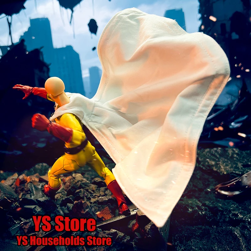 

In Stock 1/10 Scale Comic One Punch-man Action Figure White Mini Long Cape Toys Accessory For 7" Kaiyodo Soldier Diy Decoration
