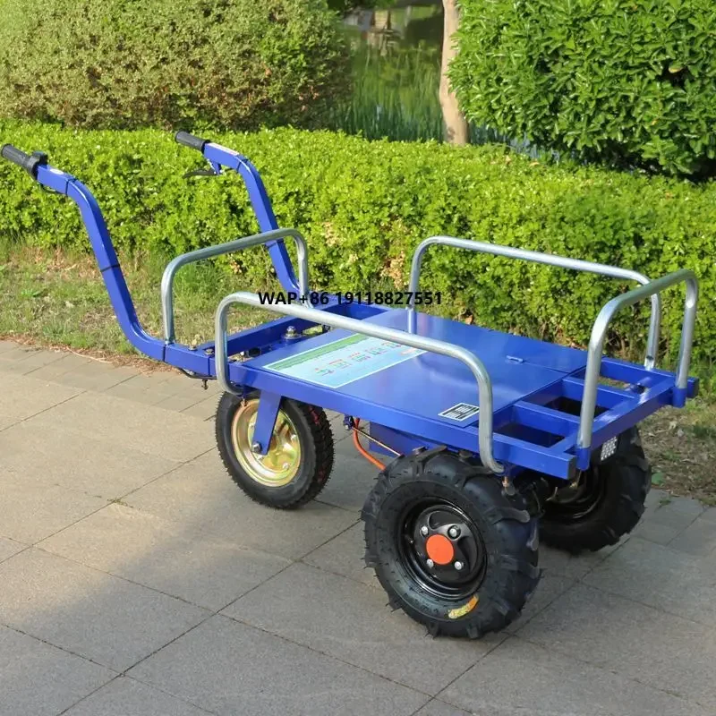 

Agricultural Electric 3-wheel Handcart for Home Use Transportation Farming Orchard Hill Climbing Electric Trolley Cart