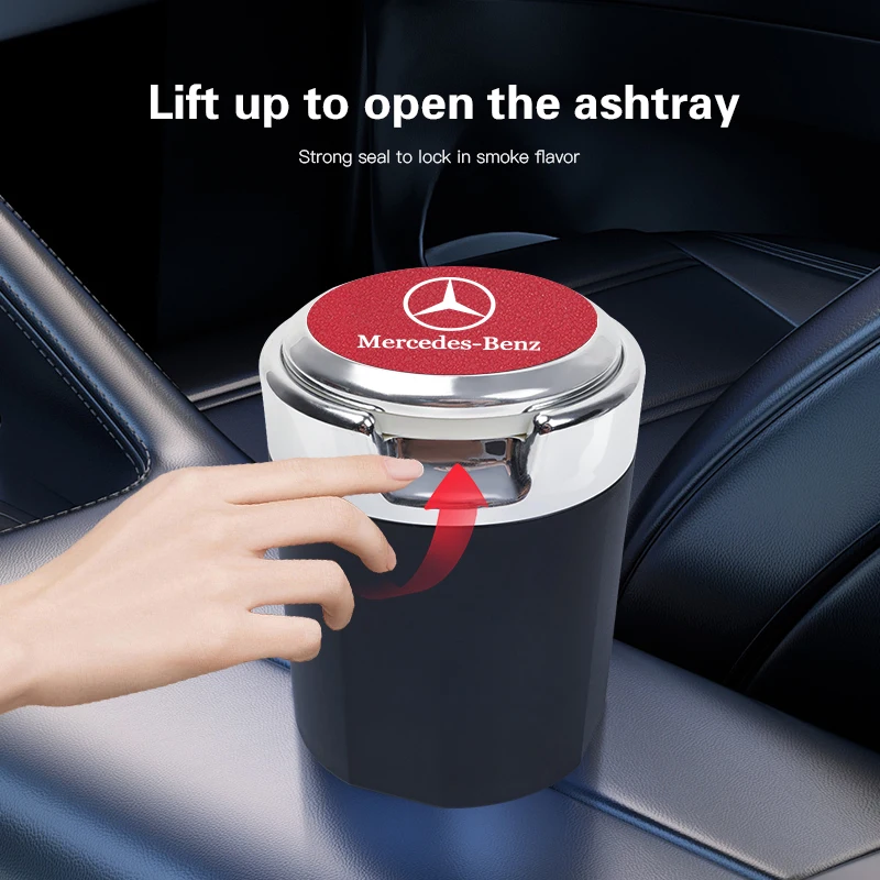 Car Interiora Ashtray Ash Cup Stainless Steel Accessories For Mercedes Benz AMG W204 W205 W203 W211 W212 W213 W201 W210 W124 GLS