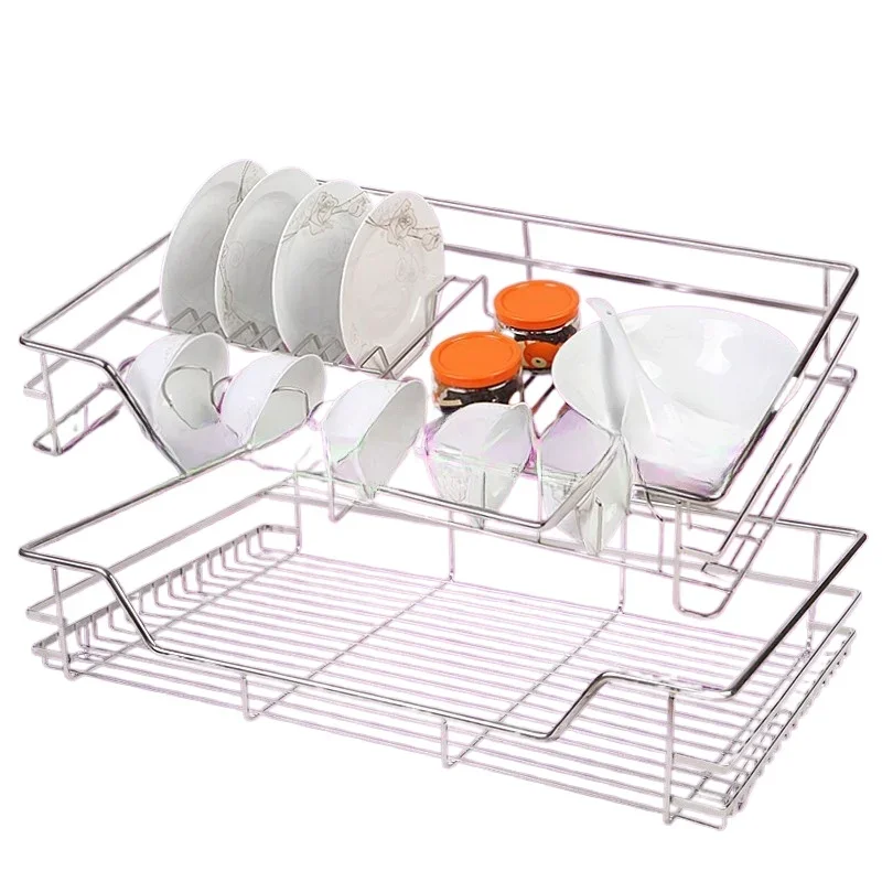 

Cabinet basket, stainless steel basket, damping basket, solid flat steel basket