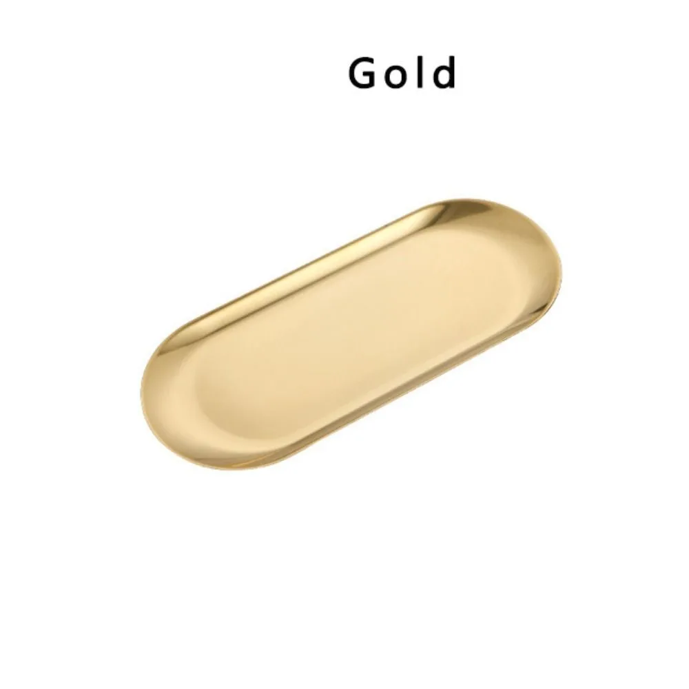 New Stainless Steel Stainless Steel Plate 18/23CM Gold Silver Food Tray Tableware Dish Fruit Cake Snacks Pasta Steak