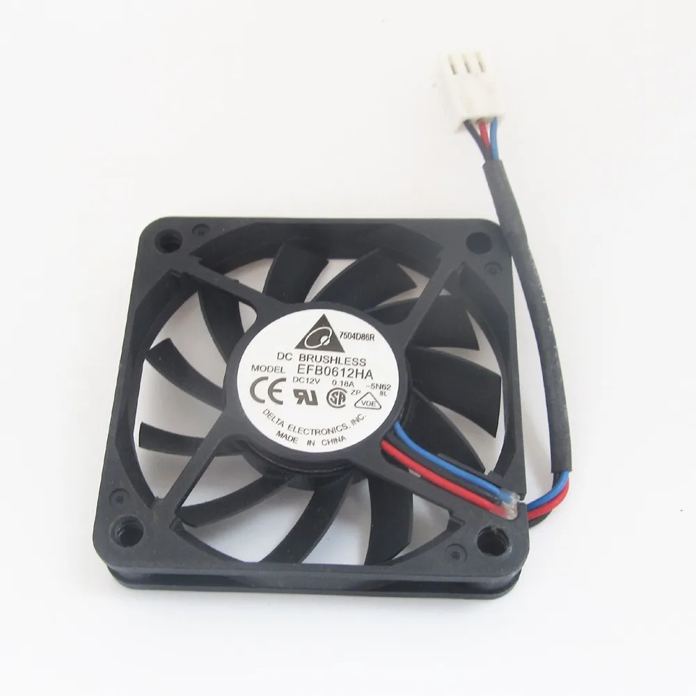 

10pcs for DELTA EFB0612HA 60x60x10mm 6010 DC12V 0.18A 3pin Connector DC Cooling fan
