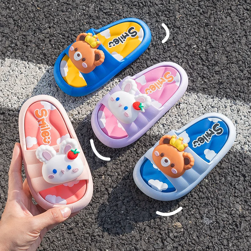 

New Boy Girl Child Shoes Cute Cartoon Non-slip Sandals Parent-child Indoor Soft Bottom Shower Slippers leisure Beach Kid Sandals