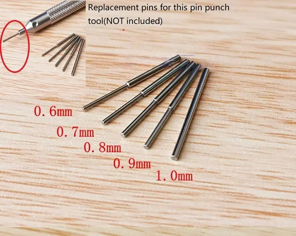 20PCS/lot Stainless Steel Pins Replacement 0.6mm-1.0mm for Watch Band Link Pin Remover Bracelet Pin Punch Tool W8852