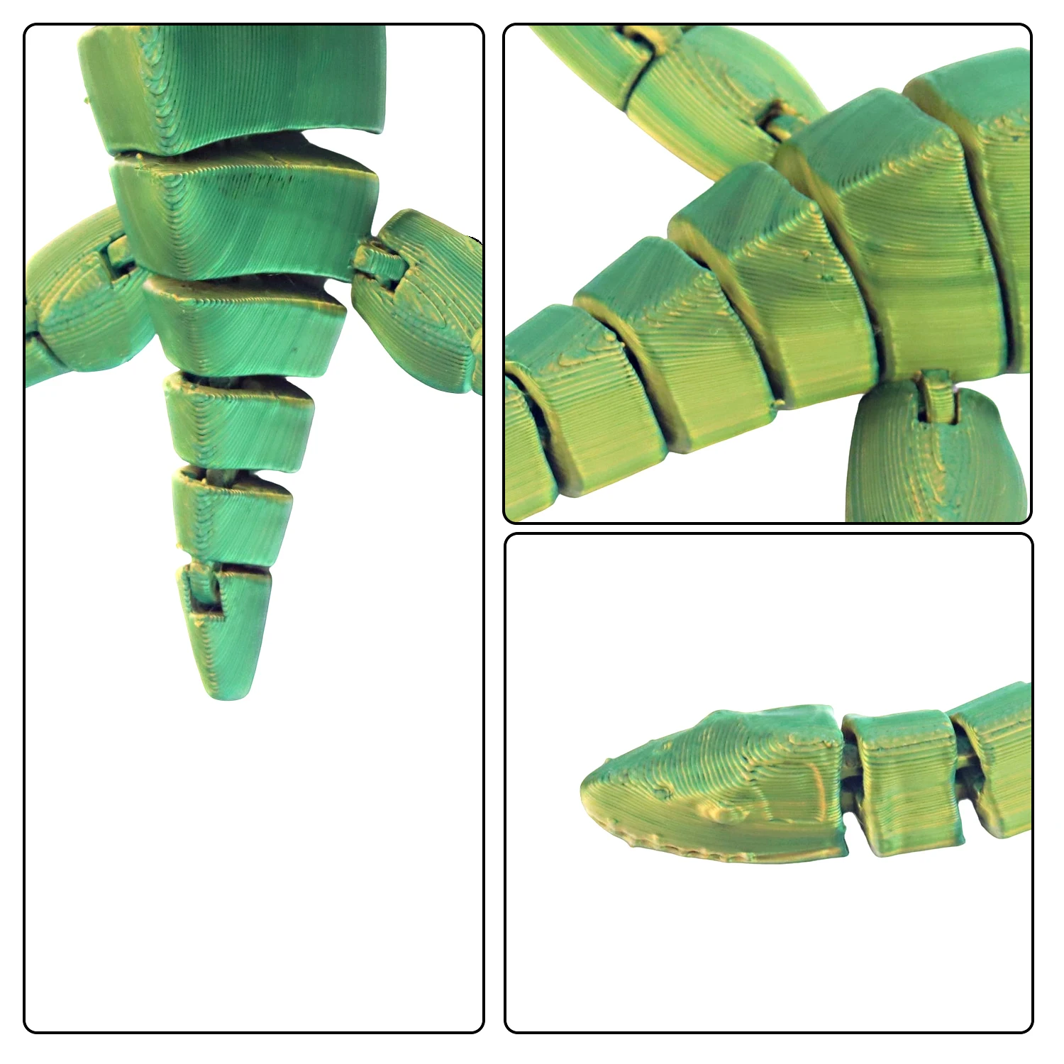 تنين طويل العنق مطبوع ثلاثي الأبعاد، لعبة متحركة مشتركة، زخرفة تنين جديدة، هدية مزخرفة