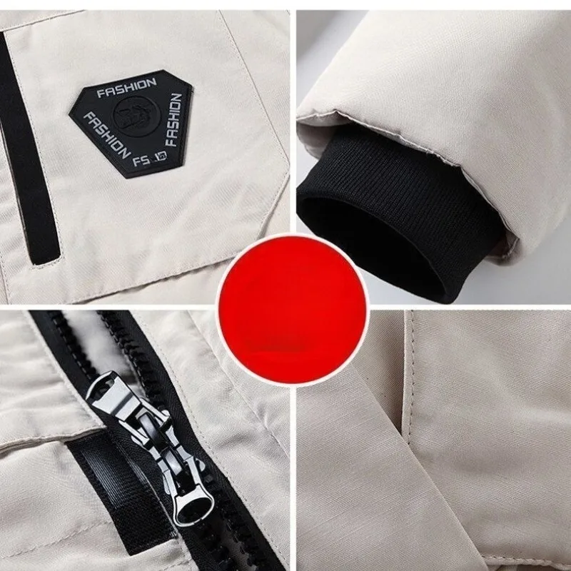 Down Jacket White Duck Down Minus Zero New Men's and Women's Thickened Medium and Long Tooling Couple's Fall Winter Warm Jacket