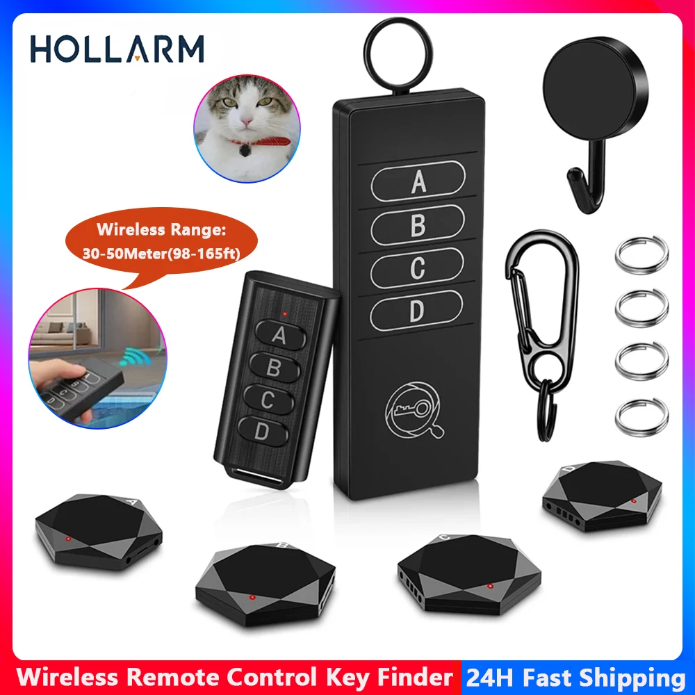 Hollarm-buscador de llaves inalámbrico, localizador de llaves remoto, billeteras de teléfono, rastreador de mascotas, rastreador de billetera,