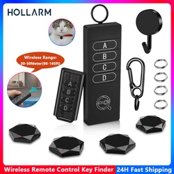 Hollarm localizador de chaves sem fio remoto chave localizador telefone carteiras pet rastreador carteira anti-perdido tags e chaveiros 4 receptor