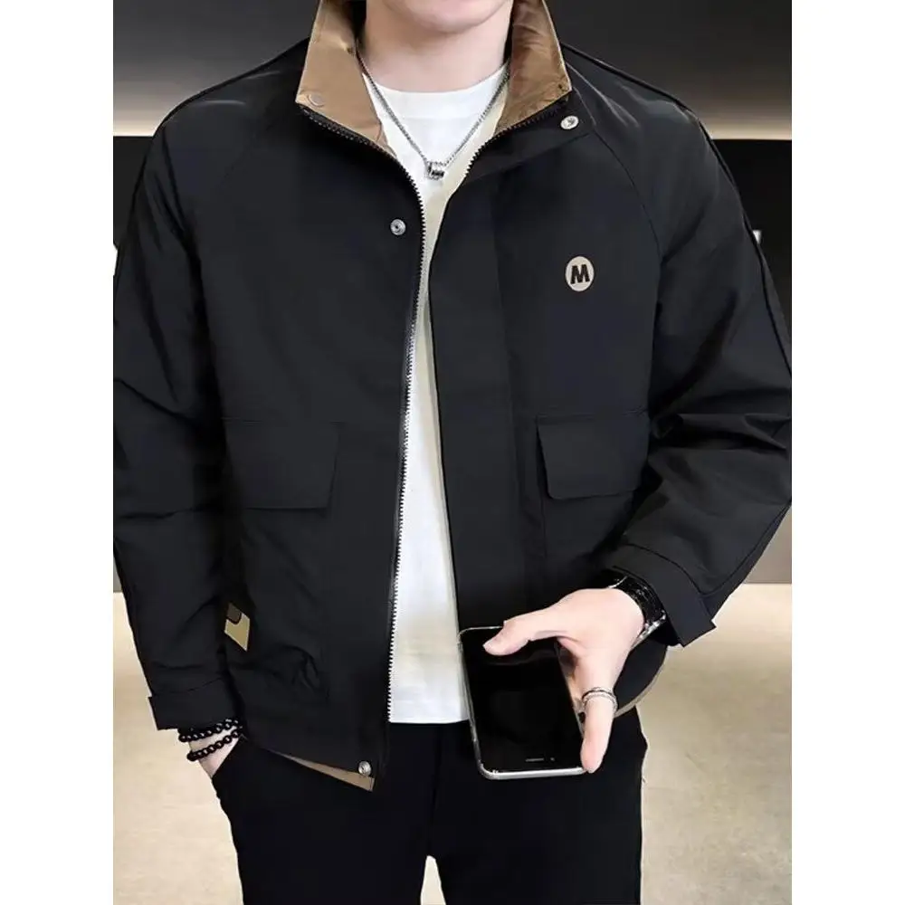 

Высококачественная мужская куртка с воротником-стойкой Jaet M-Brand Trendy Winter Верхняя одежда Haome Sle Long Sve Stand Fit Non-Iron Treaent