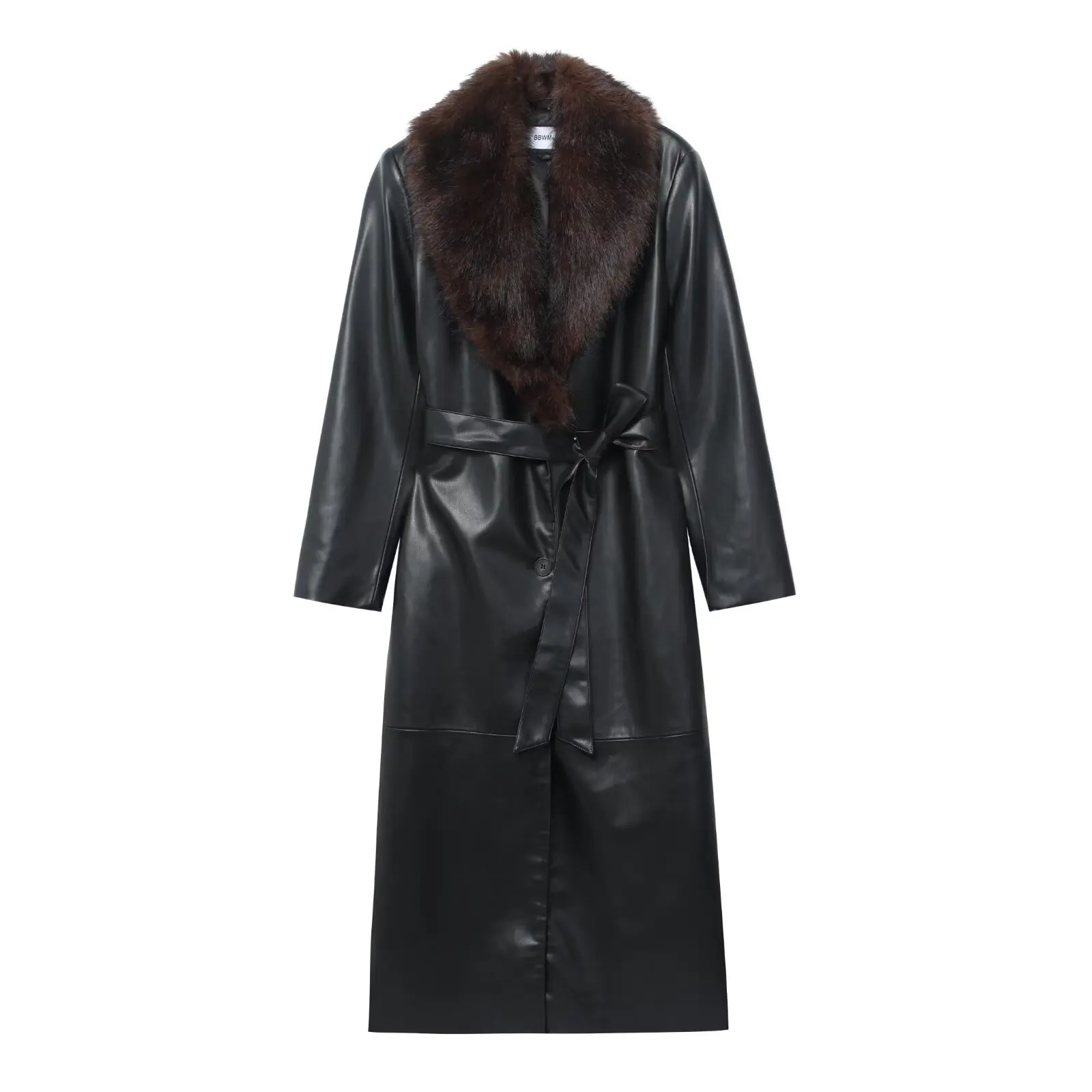 

Fashionable new women's faux fur coat, faux fur effect, detachable collar coat, jacket